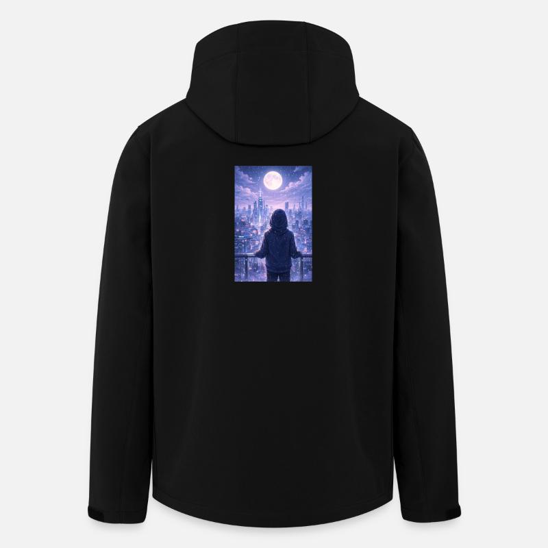 Night Skyline Neon-Hoodie - Recycelte Männer Softshell-Jacke von Stanley/Stella - Schwarz