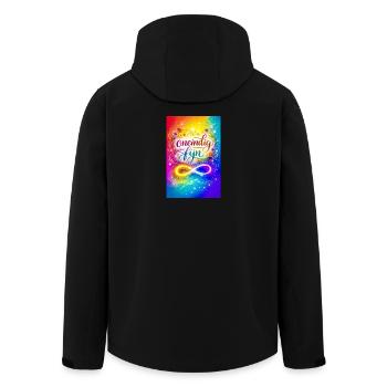 Infinitely fine colorful design - Men’s Recycled Softshell Jacket by Stanley/Stella - black - Back - AI Model Male 185 light (185cm)