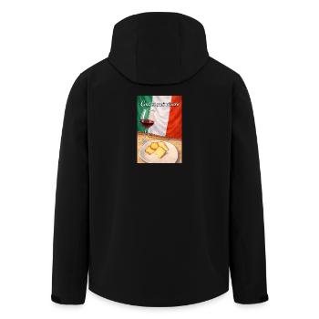 Italienische Lebensart: Wein & Brot - Recycelte Männer Softshell-Jacke von Stanley/Stella - Schwarz - Hinten - AI Model Male 185 light (185cm)