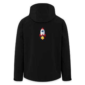 Design rétro Rocket joyeux - Veste softshell homme en polyester recyclé Stanley/Stella - noir - Dos - AI Model Male 185 light (185cm)
