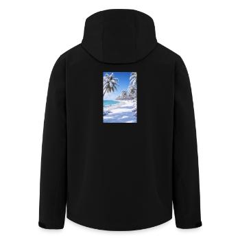 Paysage de plage tropicale hivernale - Veste softshell homme en polyester recyclé Stanley/Stella - noir - Dos - AI Model Male 185 light (185cm)
