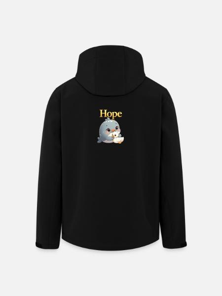 Hope cuddles: Whale and chick - Men’s Recycled Softshell Jacket by Stanley/Stella - black