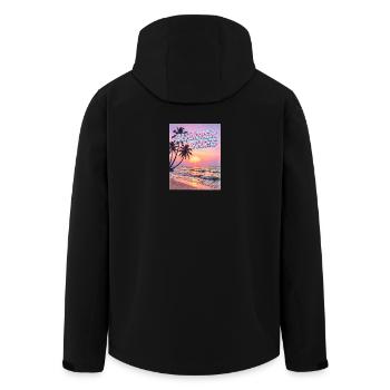Summer Vibes Retro Sunset Beach - Veste softshell homme en polyester recyclé Stanley/Stella - noir - Dos - AI Model Male 185 light (185cm)