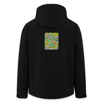 Sentier de jeux pour enfants du circuit urbain - Veste softshell homme en polyester recyclé Stanley/Stella - noir - Dos - AI Model Male 185 light (185cm)
