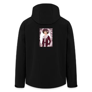 Lady Noir Portrait 2 (Rot) - Recycelte Männer Softshell-Jacke von Stanley/Stella - Schwarz - Hinten - AI Model Male 185 light (185cm)