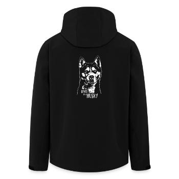 Loved by a Husky Hundespruch Wilsigns - Recycelte Männer Softshell-Jacke von Stanley/Stella - Schwarz - Hinten - AI Model Male 185 light (185cm)