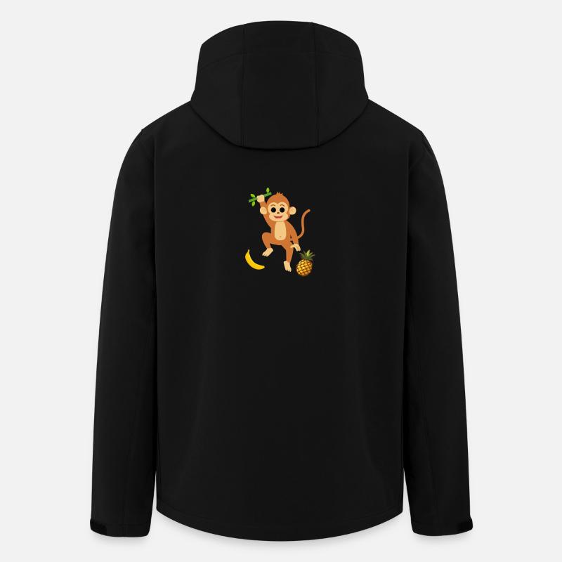 Player Monkey mit Ananas und Banane - Recycelte Männer Softshell-Jacke von Stanley/Stella - Schwarz