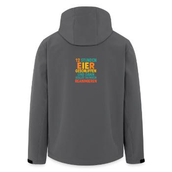 12 heures de service - Veste softshell homme en polyester recyclé Stanley/Stella - noir - Dos - AI Model Male 185 light (185cm)