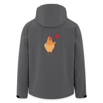 Huhn mit Herz Luftballon - Geschenkidee - Geschenk - Recycelte Männer Softshell-Jacke von Stanley/Stella - Schwarz - Hinten - AI Model Male 185 light (185cm)