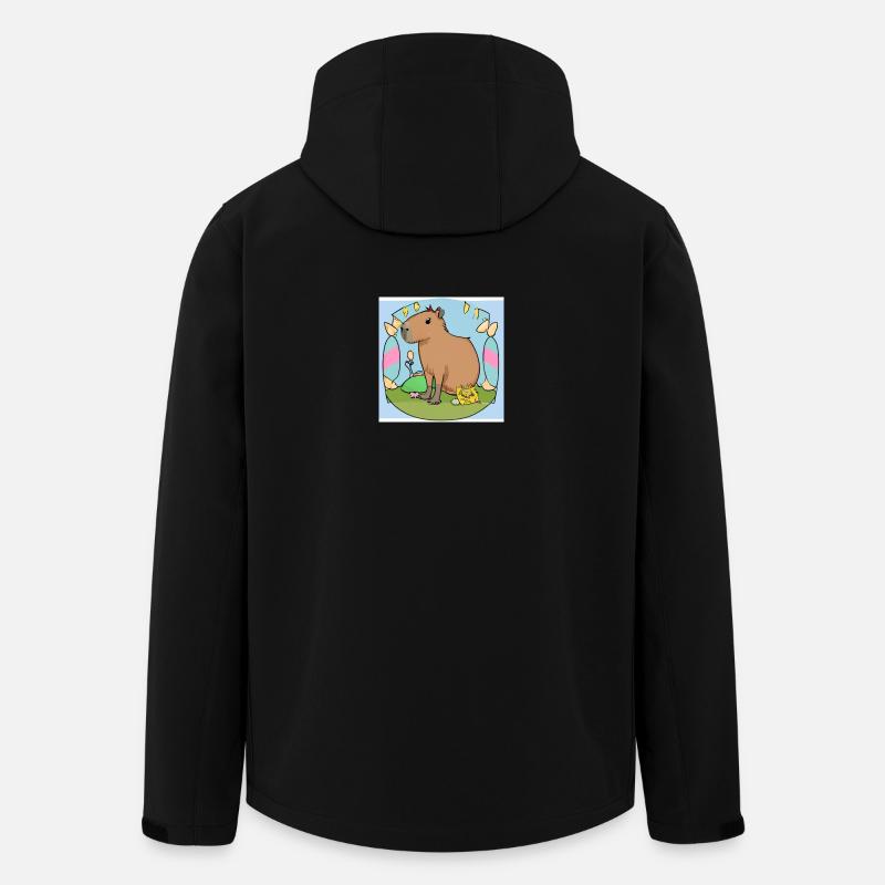 Capybara de Pâques - Veste softshell homme en polyester recyclé Stanley/Stella - noir