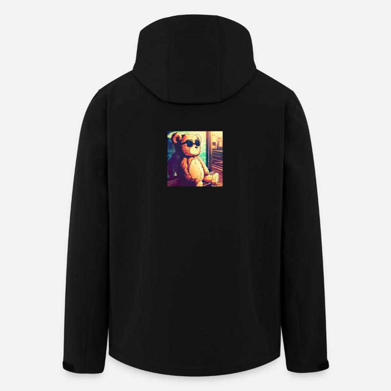 Teddy on Bus - Recycelte Männer Softshell-Jacke von Stanley/Stella - Schwarz