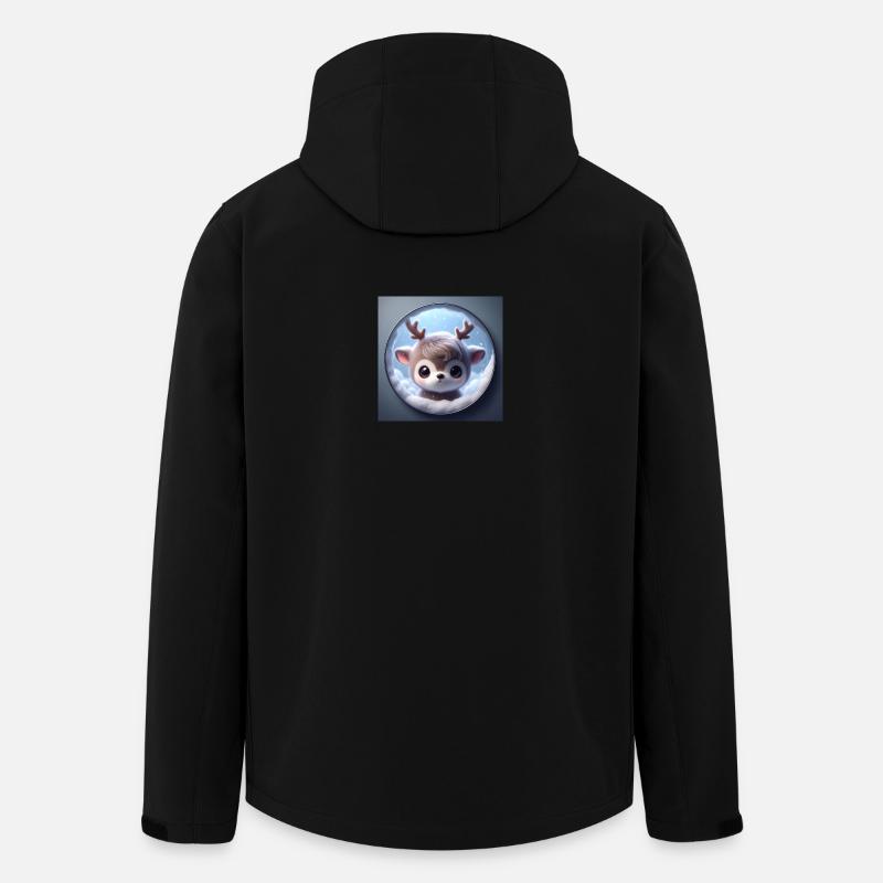 Süßes kleines Rentier auf Wolken - Recycelte Männer Softshell-Jacke von Stanley/Stella - Schwarz