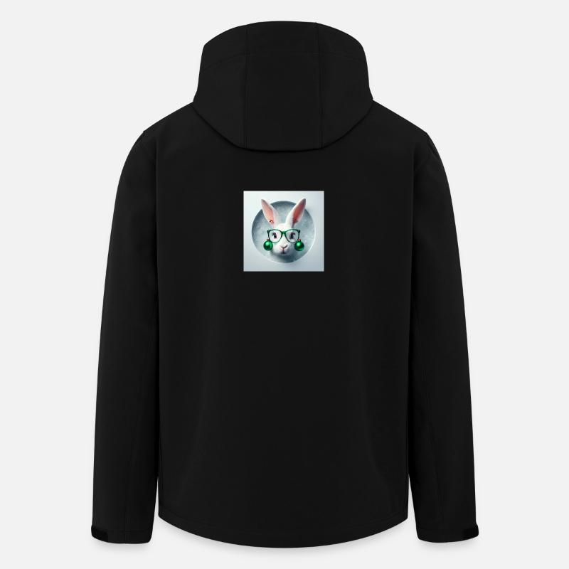 Osterhase mit grüner Weihnachtsdeko - Recycelte Männer Softshell-Jacke von Stanley/Stella - Schwarz