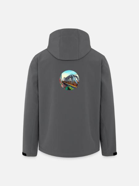 Comic Bridge in City - Men’s Recycled Softshell Jacket by Stanley/Stella - black