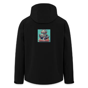 Robotic Vinyl Turntable - Recycelte Männer Softshell-Jacke von Stanley/Stella - Schwarz - Hinten - AI Model Male 185 light (185cm)