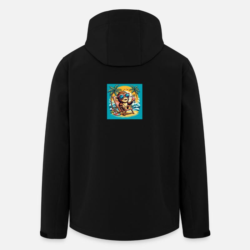 Äffchen am Strand - Recycelte Männer Softshell-Jacke von Stanley/Stella - Schwarz