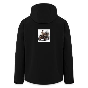Steamcar - Men’s Recycled Softshell Jacket by Stanley/Stella - black - Back - AI Model Male 185 light (185cm)