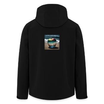 Apfel - Recycelte Männer Softshell-Jacke von Stanley/Stella - Schwarz - Hinten - AI Model Male 185 light (185cm)