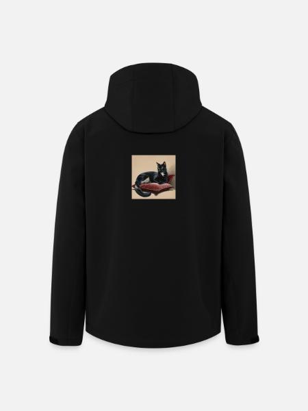 noir Oreiller chat - Veste softshell homme en polyester recyclé Stanley/Stella - noir
