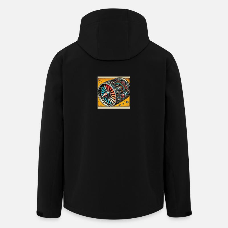 Turbine Unleashed: Comic Art - Flugzeug Turbine - Recycelte Männer Softshell-Jacke von Stanley/Stella - Schwarz