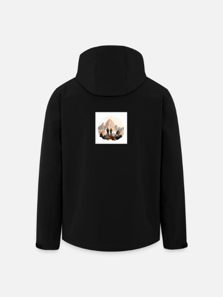 Wanderer vor Alpenlandschaft - Recycelte Männer Softshell-Jacke von Stanley/Stella - Schwarz