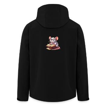 Rat de bibliothèque avec des lunettes - Veste softshell homme en polyester recyclé Stanley/Stella - noir - Dos - AI Model Male 185 light (185cm)