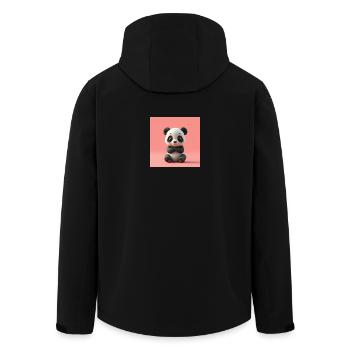 Panda effet cartoon - Veste softshell homme en polyester recyclé Stanley/Stella - noir - Dos - AI Model Male 185 light (185cm)