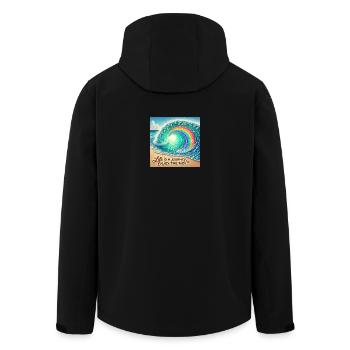 Wave Journey Rainbow Swirl - Men’s Recycled Softshell Jacket by Stanley/Stella - black - Back - AI Model Male 185 light (185cm)