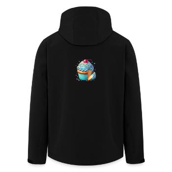 Blauer Cupcake mit bunten Streuseln - Recycelte Männer Softshell-Jacke von Stanley/Stella - Schwarz - Hinten - AI Model Male 185 light (185cm)