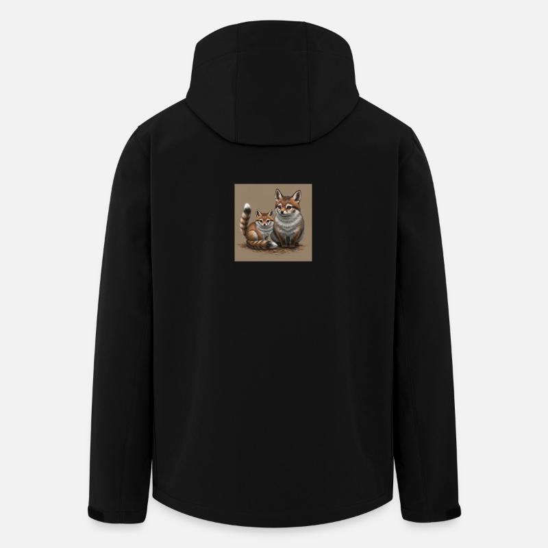 Playful Fox Mother and Child - Men’s Recycled Softshell Jacket by Stanley/Stella - black