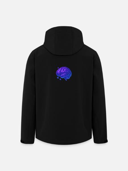 3D Brain Molecular Blue Purple - Men’s Recycled Softshell Jacket by Stanley/Stella - black