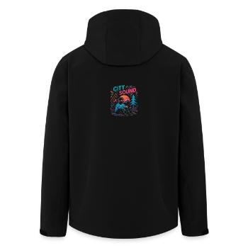 CITY SOUND - Recycelte Männer Softshell-Jacke von Stanley/Stella - Schwarz - Hinten - AI Model Male 185 light (185cm)