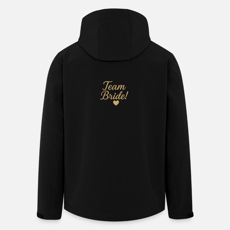 Team Bride Gold Script Design. Wedding - Men’s Recycled Softshell Jacket by Stanley/Stella - black