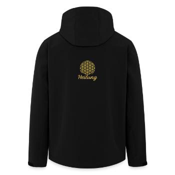 Blume des Lebens - Heilung - Recycelte Männer Softshell-Jacke von Stanley/Stella - Schwarz - Hinten - AI Model Male 185 light (185cm)