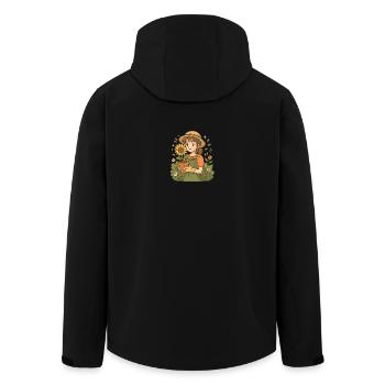Sunflower Garden Girl - Jardinier d’anime mignon - Veste softshell homme en polyester recyclé Stanley/Stella - noir - Dos - AI Model Male 185 light (185cm)
