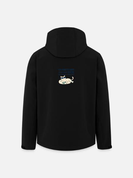 Motivational Cat Illustration with Humor - Men’s Recycled Softshell Jacket by Stanley/Stella - black