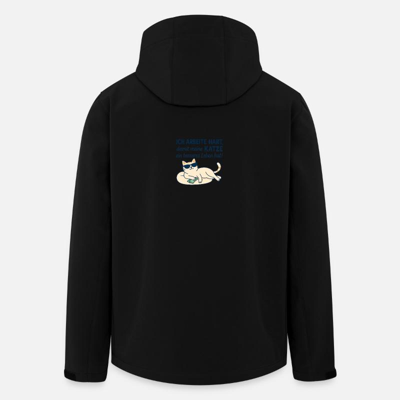 Motivierender Katzen-Illustration mit Humor - Recycelte Männer Softshell-Jacke von Stanley/Stella - Schwarz