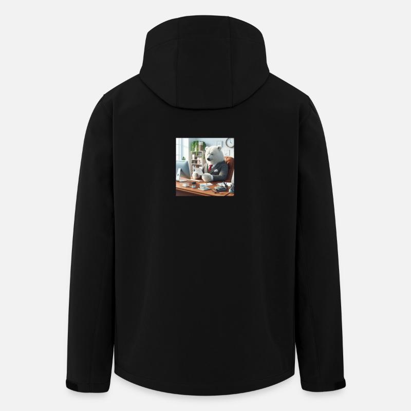ours en costume d'affaires chic - Veste softshell homme en polyester recyclé Stanley/Stella - noir