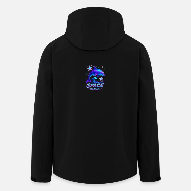 Néon Space Wave Dolphin Design - Veste softshell homme en polyester recyclé Stanley/Stella - noir