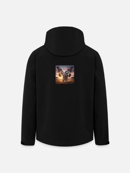 Mosaic elephant wing at sunset - Men’s Recycled Softshell Jacket by Stanley/Stella - black