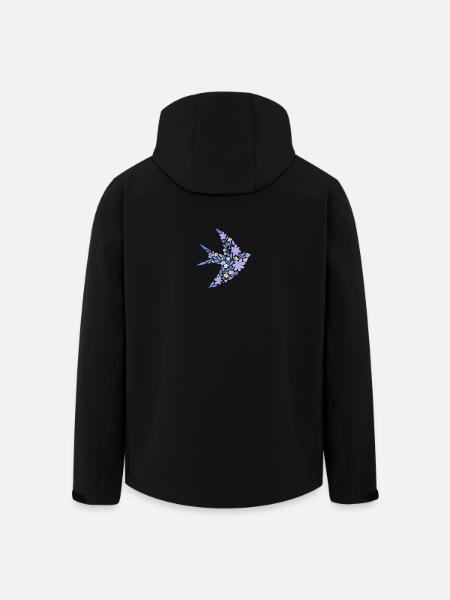 Nordisch Floral - Hellvioletter Vogel - Recycelte Männer Softshell-Jacke von Stanley/Stella - Schwarz