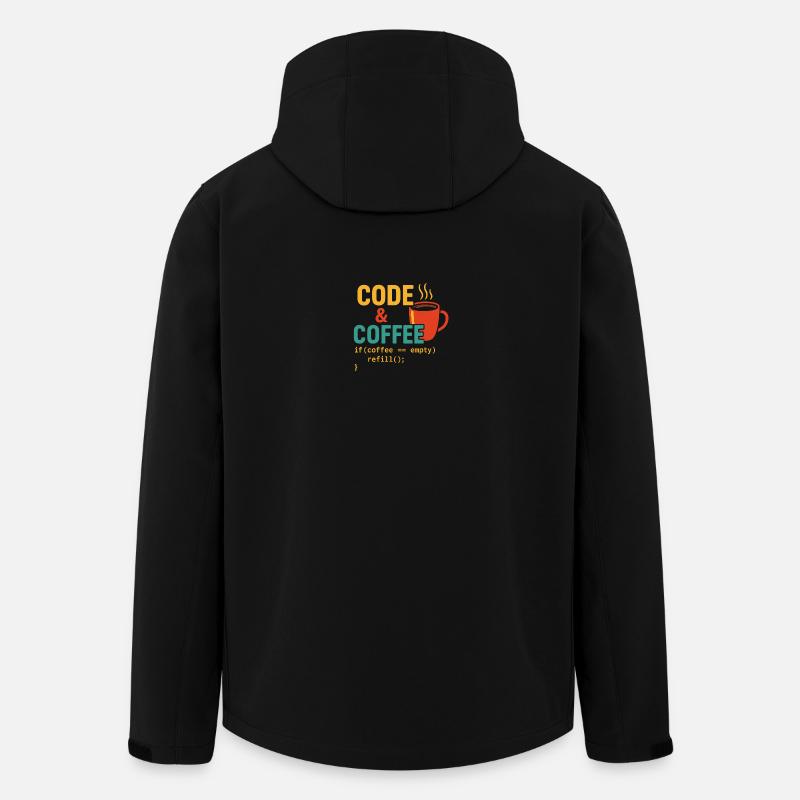 Code and coffee - Recycelte Männer Softshell-Jacke von Stanley/Stella - Schwarz