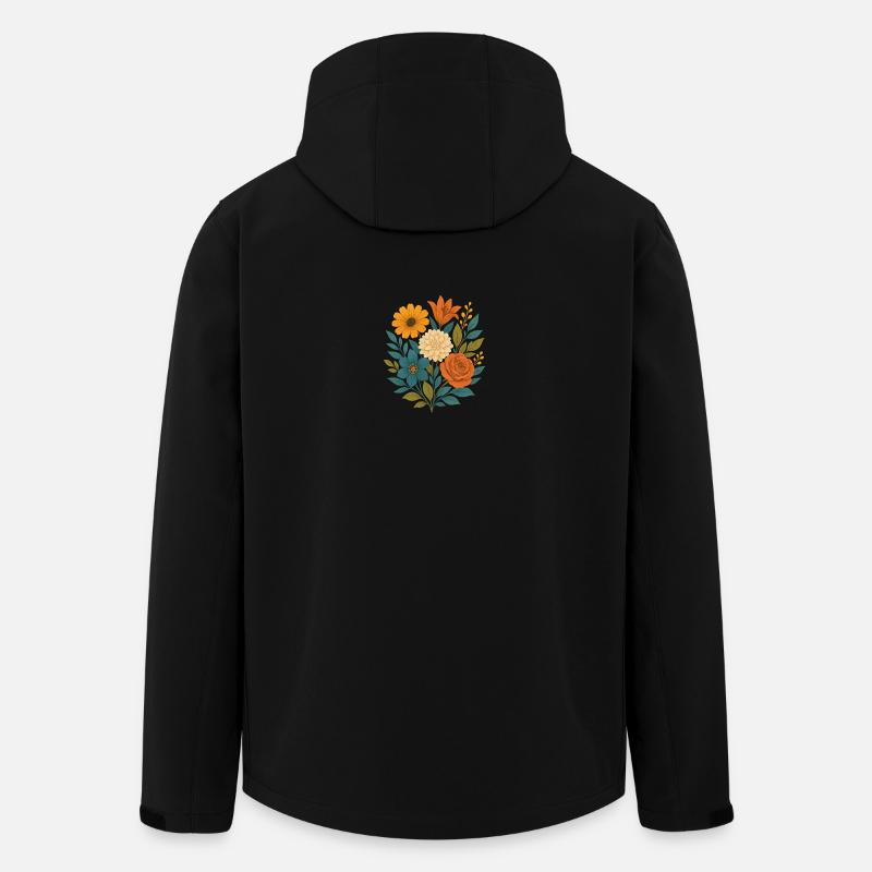 Wasserfarbener Blütenstrauß - Recycelte Männer Softshell-Jacke von Stanley/Stella - Schwarz