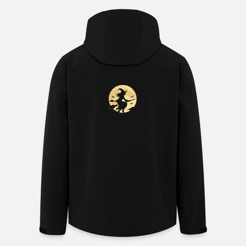 Mondschein Hexe auf Besen - Recycelte Männer Softshell-Jacke von Stanley/Stella - Schwarz