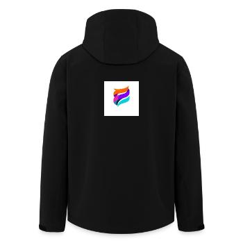 Bunte Ribbon-Form Abstrakt - Recycelte Männer Softshell-Jacke von Stanley/Stella - Schwarz - Hinten - AI Model Male 185 light (185cm)
