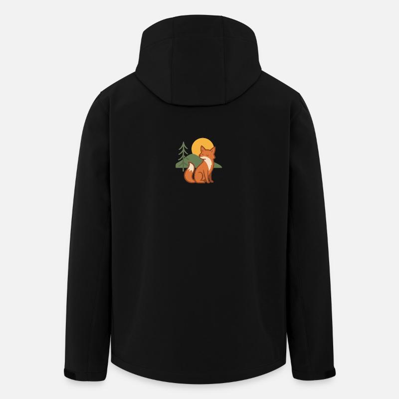 Waldfuchs im Sonnenuntergang - Recycelte Männer Softshell-Jacke von Stanley/Stella - Schwarz