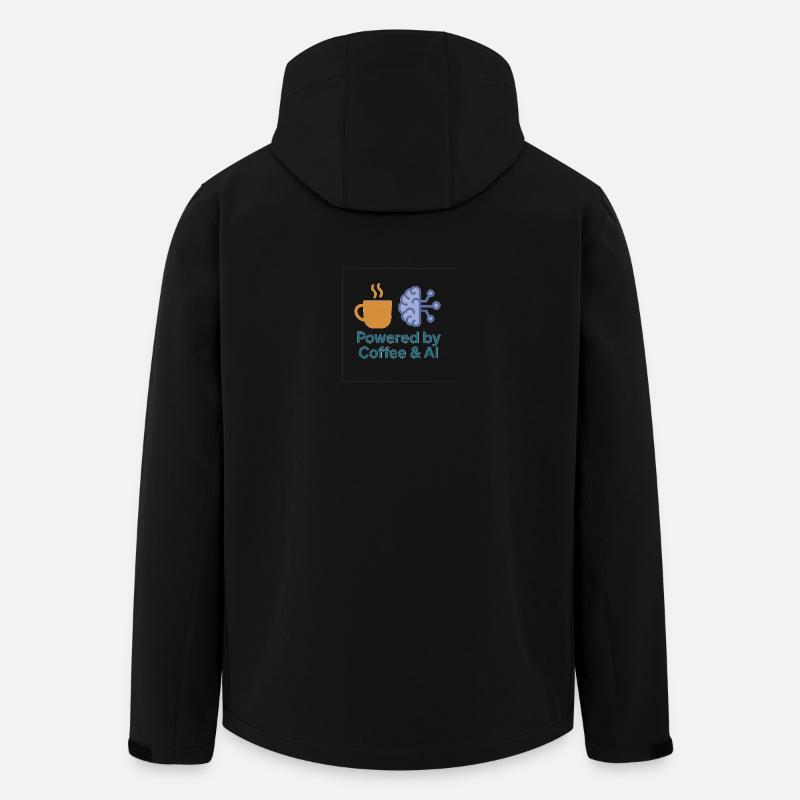 Kaffee KI Kraftdesign - Recycelte Männer Softshell-Jacke von Stanley/Stella - Schwarz