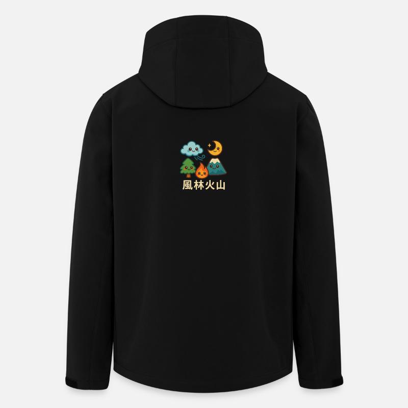 Wind, Forest, Fire, Mountain, Kawaii, Landscape - Men’s Recycled Softshell Jacket by Stanley/Stella - black