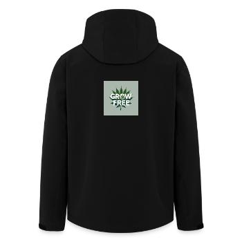 Grow Free Leaf Design - Men’s Recycled Softshell Jacket by Stanley/Stella - black - Back - AI Model Male 185 light (185cm)