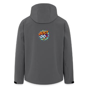 Explosive Pop Art Motivation - Men’s Recycled Softshell Jacket by Stanley/Stella - black - Back - AI Model Male 185 light (185cm)